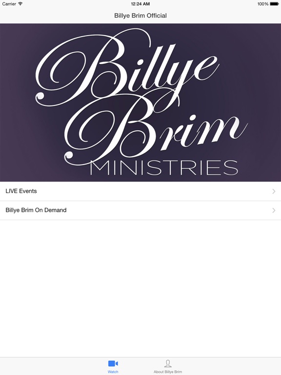 Billye Brim Official iPad screenshot 1 - Lifestyle app
