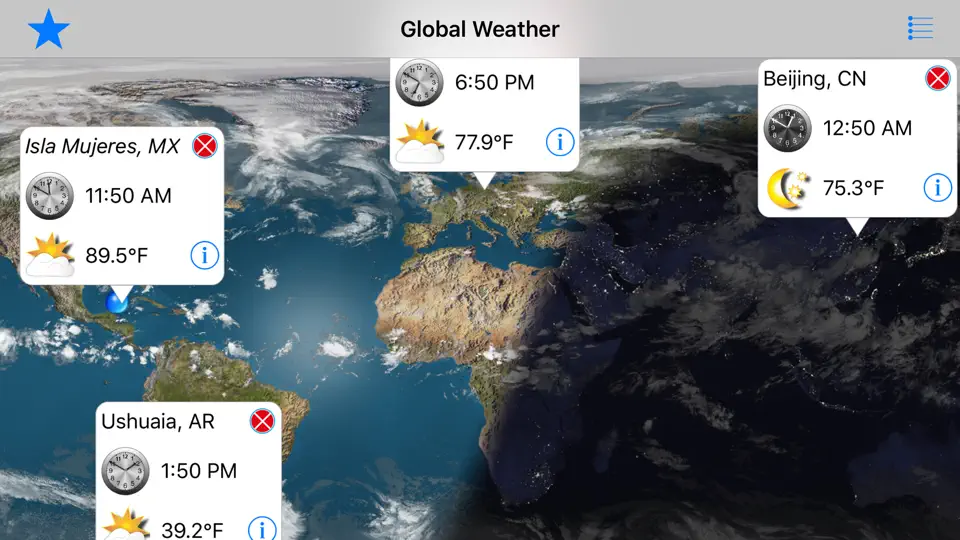 Global-Weather iPhone-skjermbilde 1