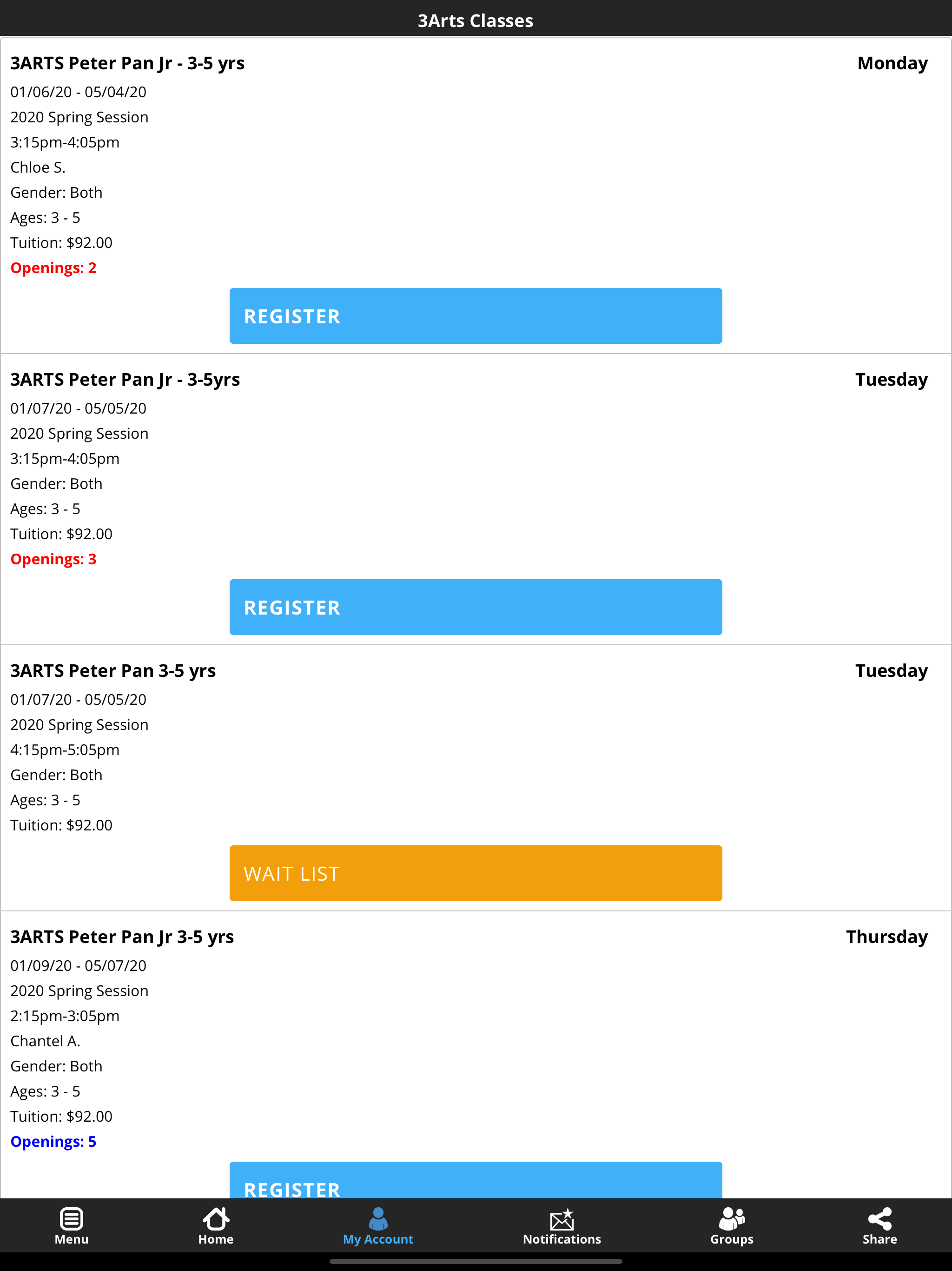 TADA Stages