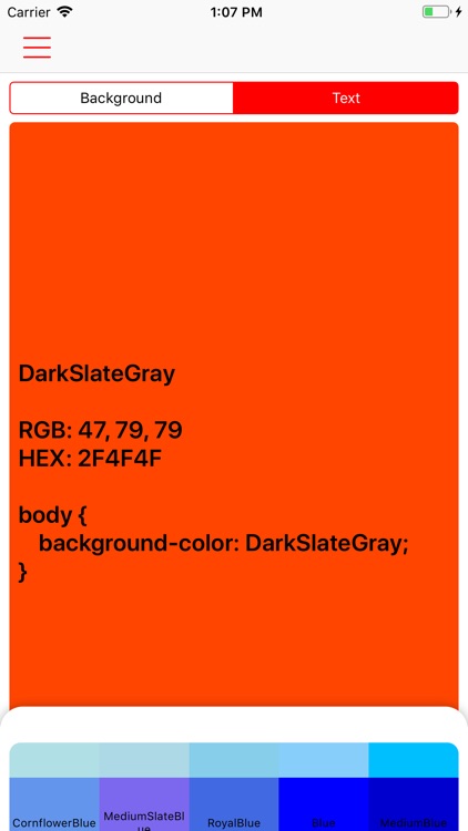 CssColors - web palette