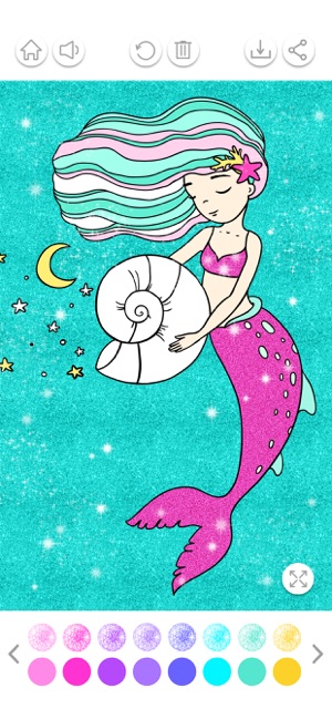 Digital Mermaid Coloring Book Traveling iPad Activity for Kids