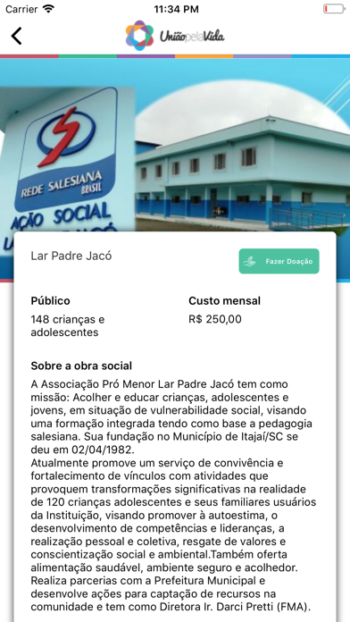 União Pela Vida Screenshot