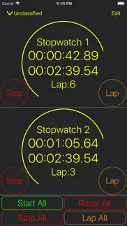 synchronized stopwatch iPhone Captures Décran 1