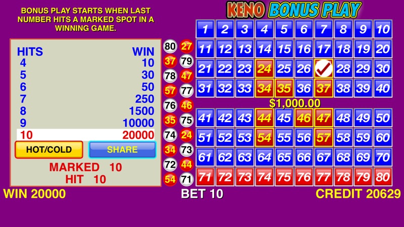 Keno Bonus Play screenshot 3