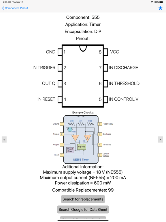 Screenshot #6 pour Electronic Component Pinouts