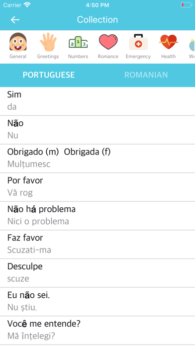 Screenshot #1 pour Portuguese Romanian Dictionary