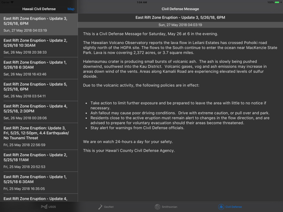 Volcano Updates iPad screenshot 5 - News app