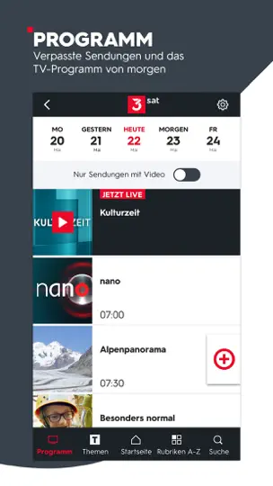 Screenshot von 3sat-Mediathek auf dem iPhone 5