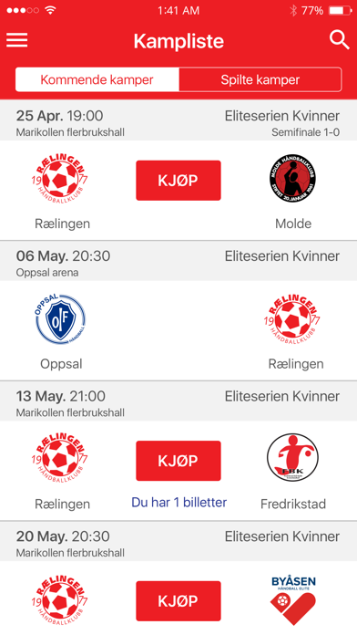 RHK Håndball Screenshot