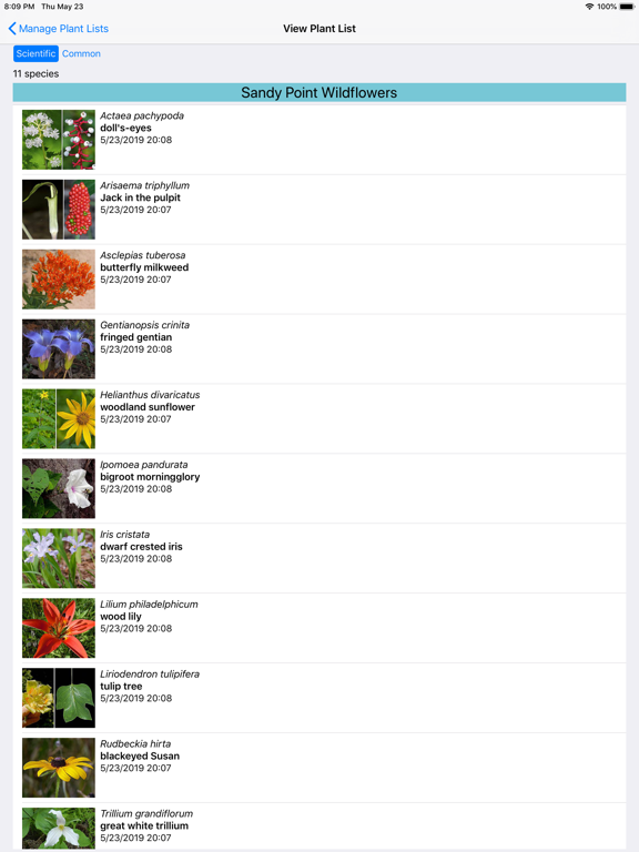 Indiana Wildflowers iPad screenshot