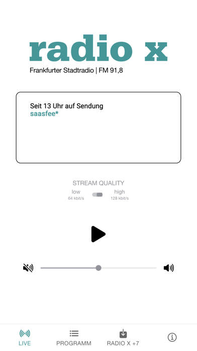radio x, Frankfurts Stadtradio app screenshot