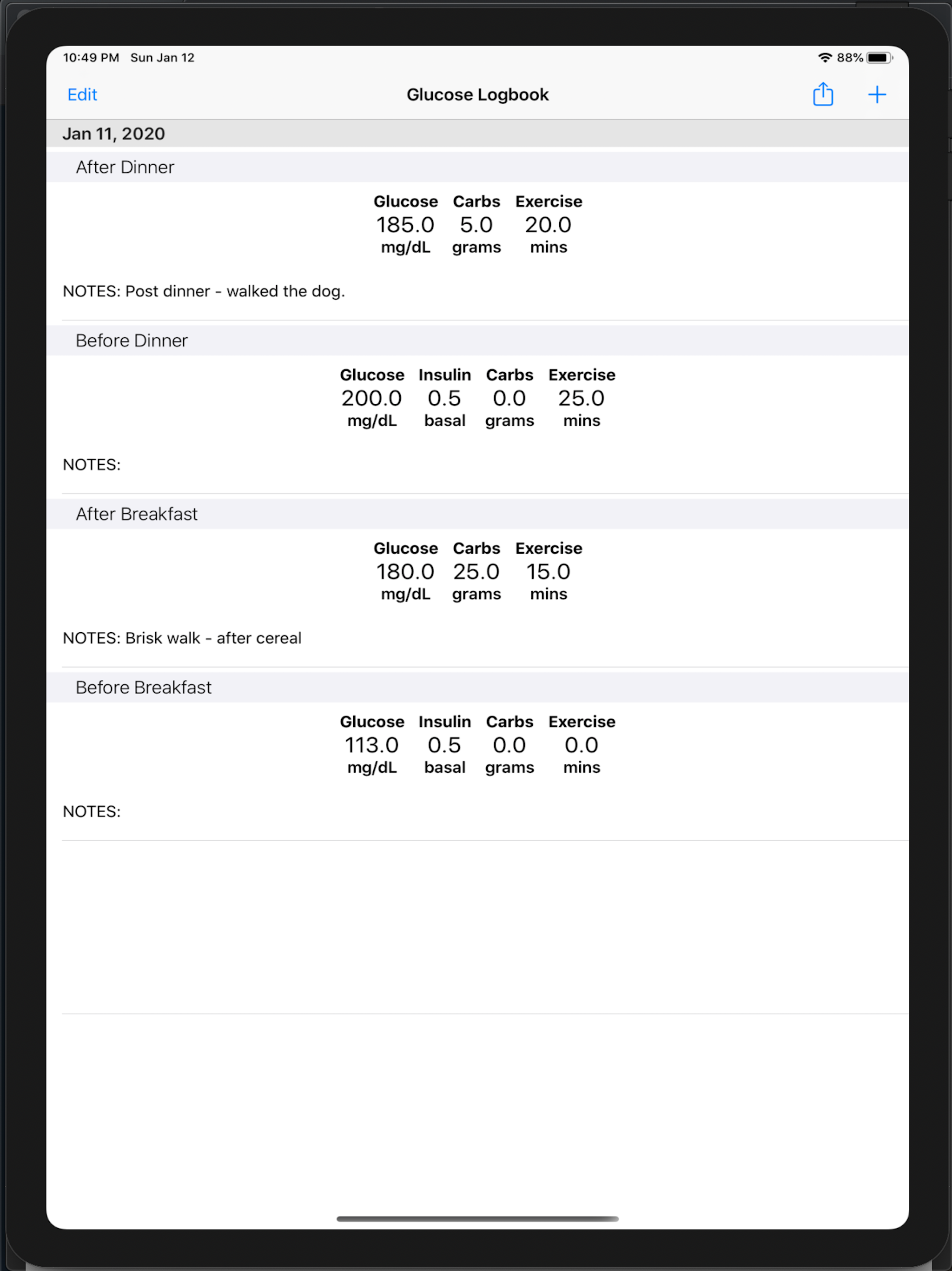 My Glucose Tracker