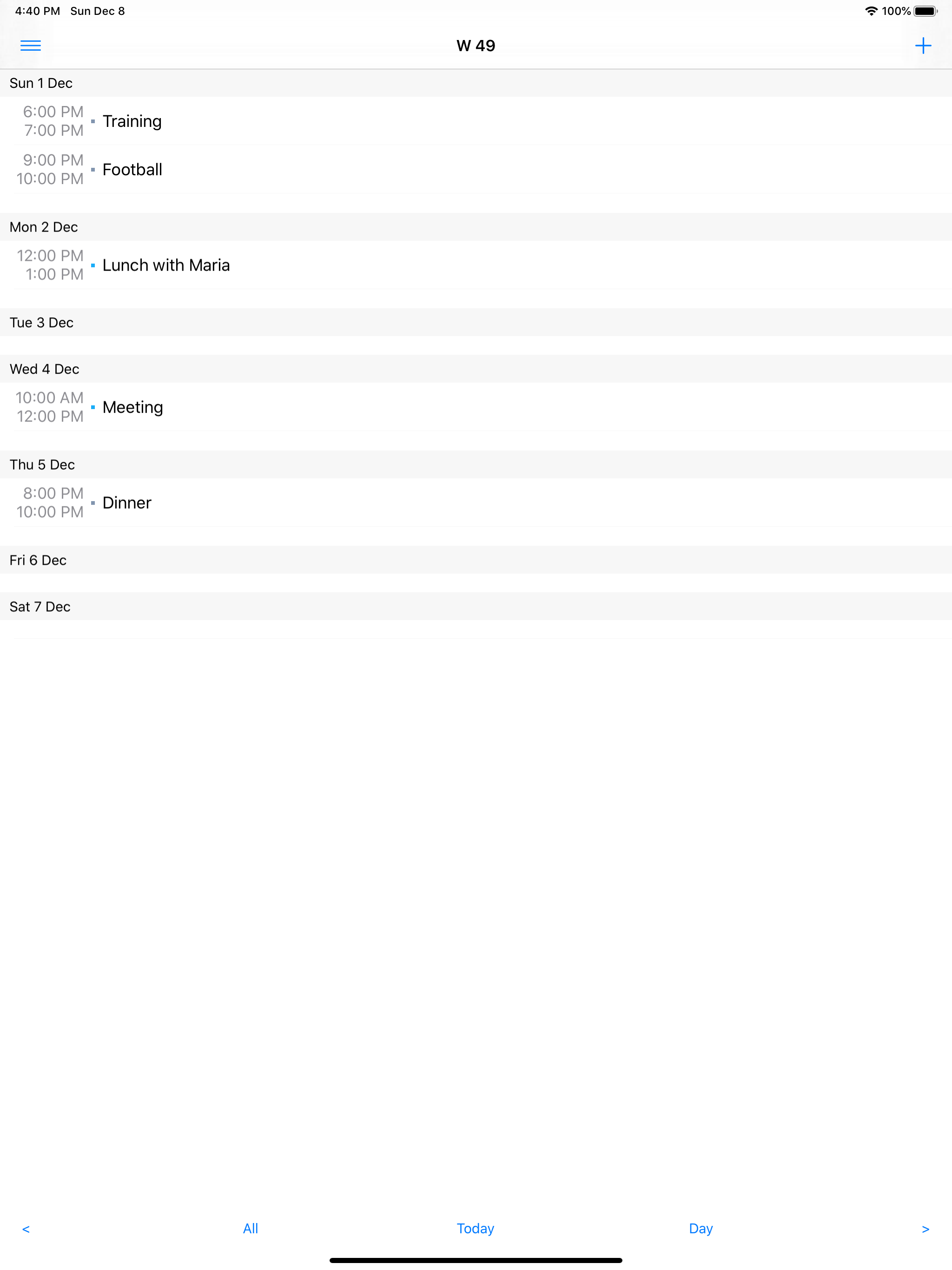 Week View Calendar