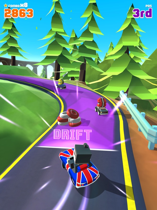 Blocky Racer - Endless Racing screenshot 7