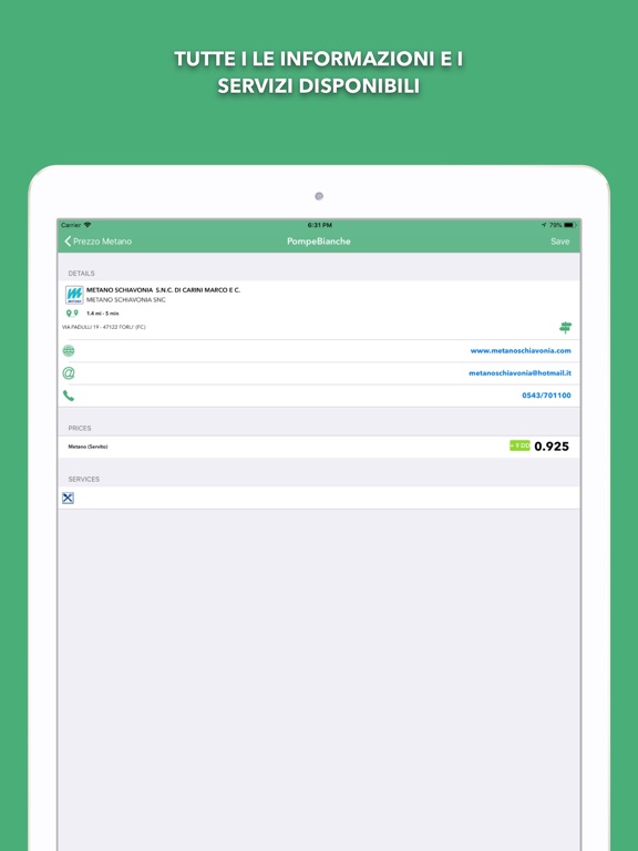 Screenshot #5 pour Prezzo Metano - Distributori