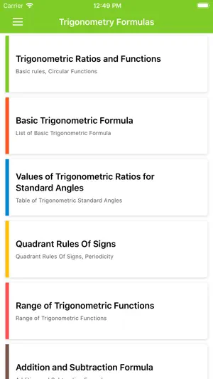 Trigonometry Formulas screenshot 1