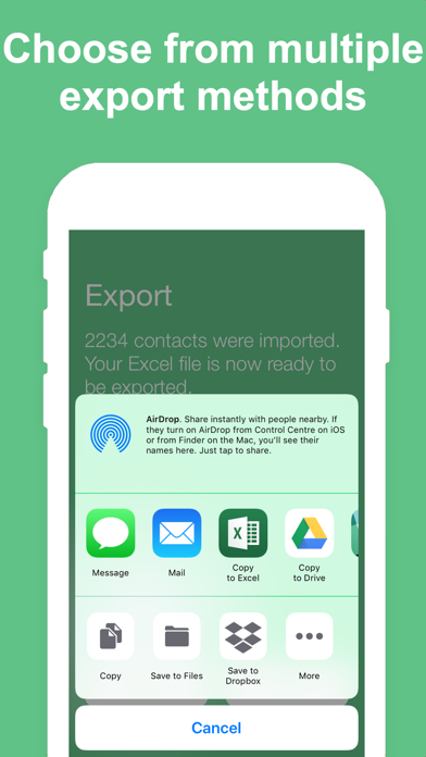 Export Contacts to Excel Screenshot