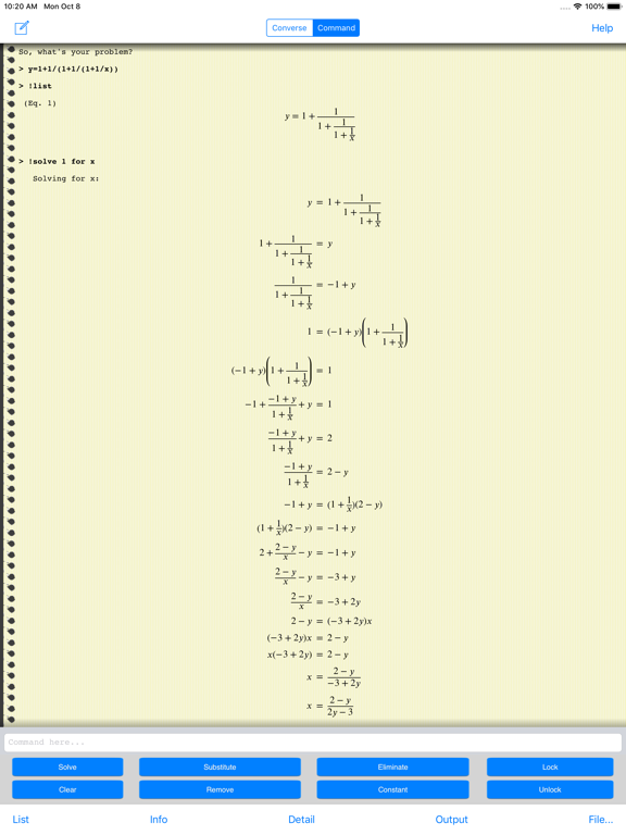 AutoMathic iPad screenshot
