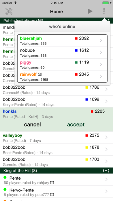 Pente Live Screenshot