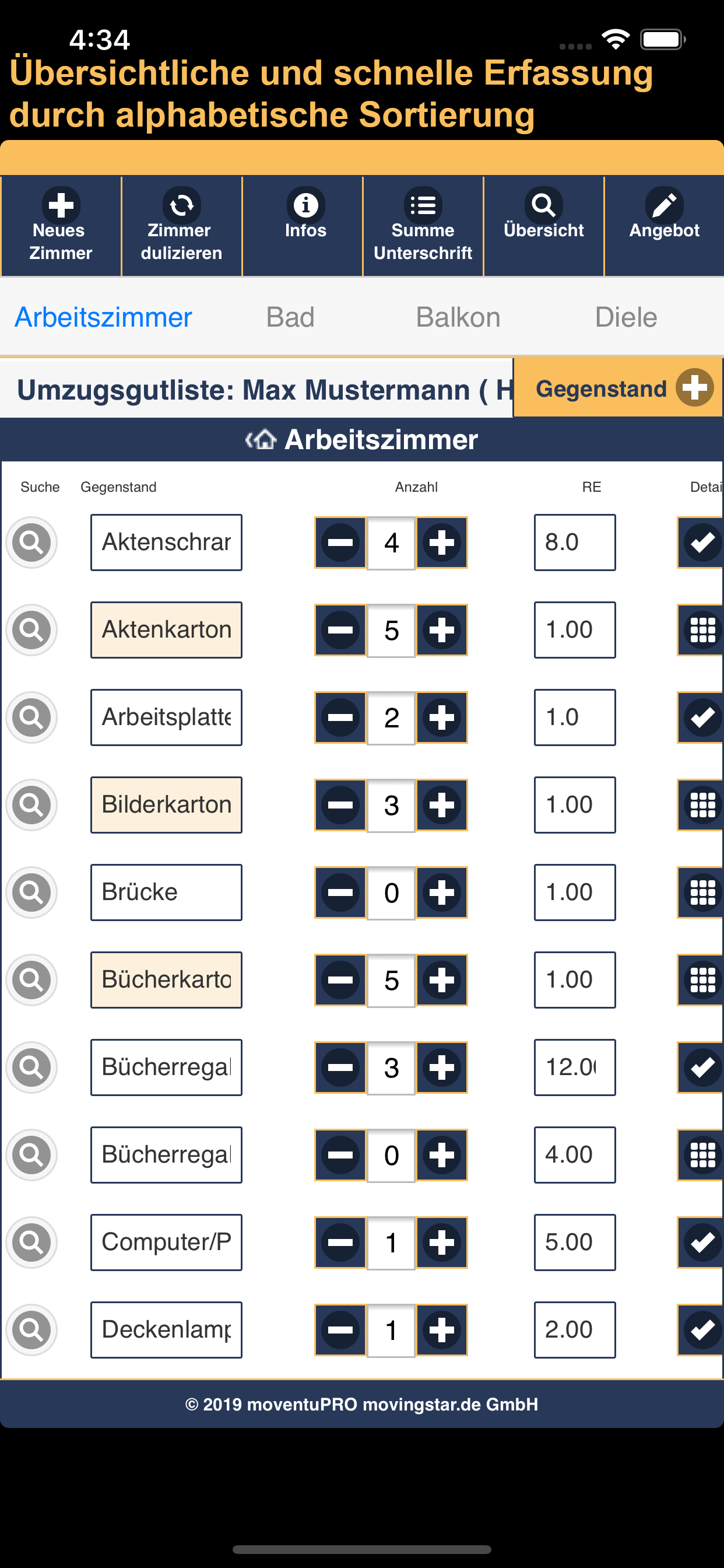 moventuPRO -Umzugsbesichtigung screenshot 4