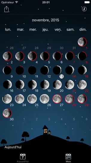 Capture d'écran de Calendrier Phases De La Lune sur iPhone 4