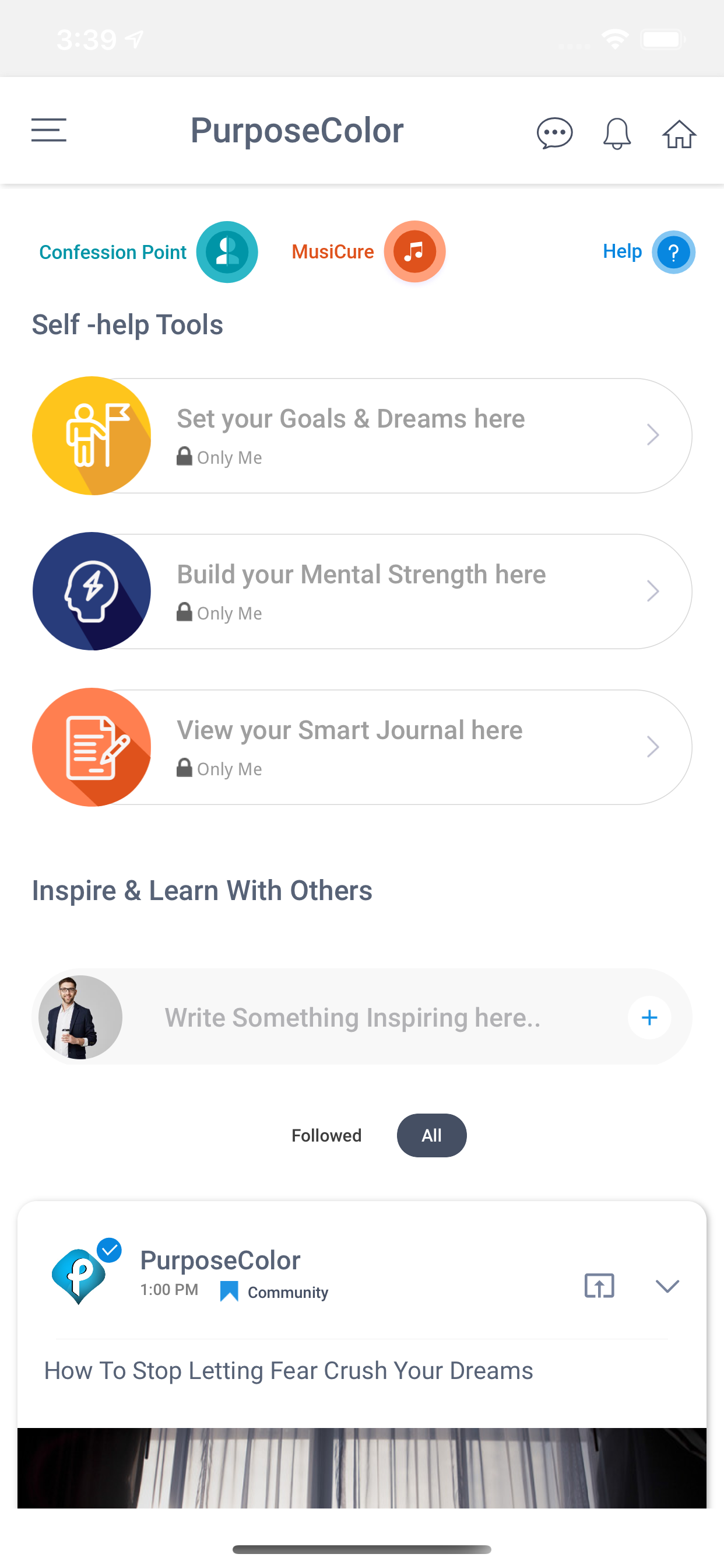 PurposeColor: Goal Setting App