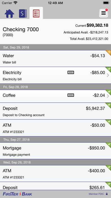 FirsTier Bank Biz Screenshot