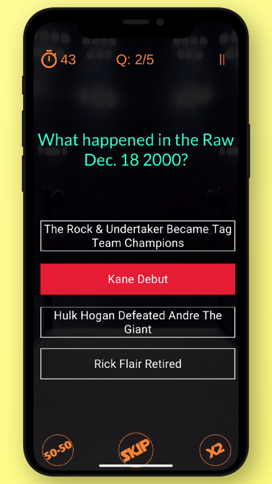 World Wrestling Quiz 2020 iPhone screenshot