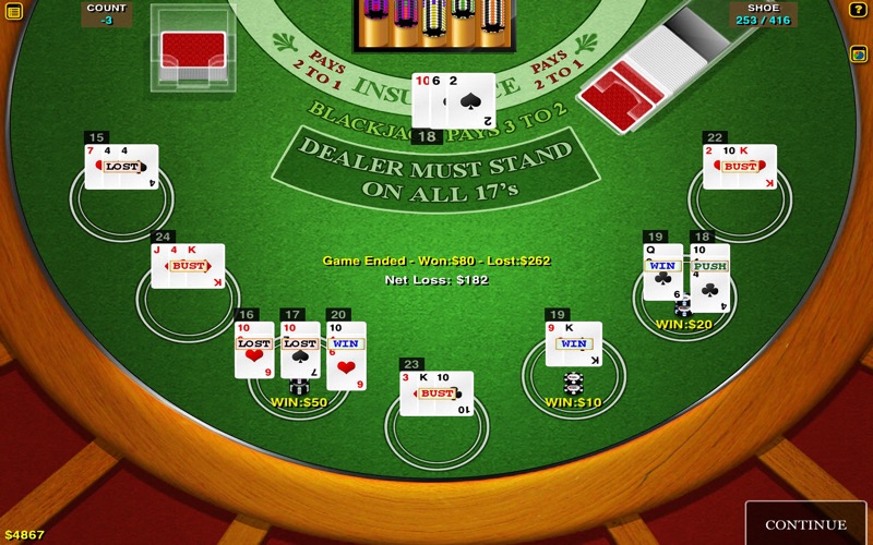 blackjack multi-hand iphone screenshot 1