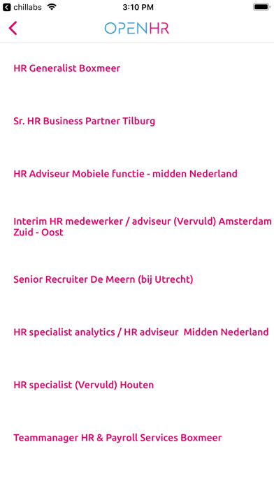 OpenHR vacatures screenshot 3