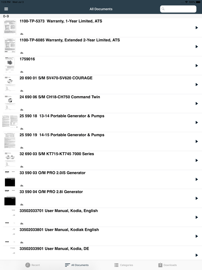 Kohler Power Service Files