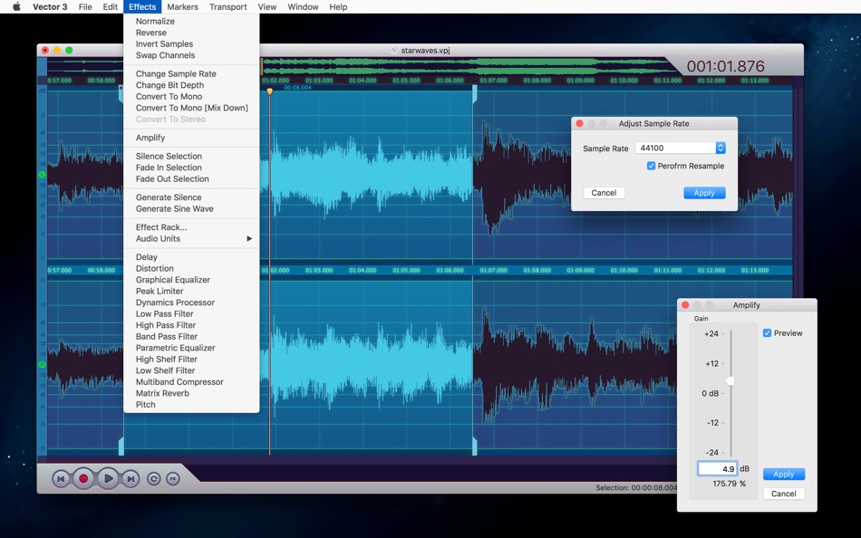 #6. Vector 3 Express: Audio Editor (macOS) 由: Jaroslaw Szpilewski