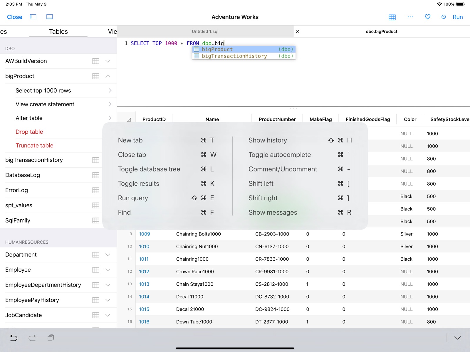 SQLPro Studio database client ipad screenshot 3