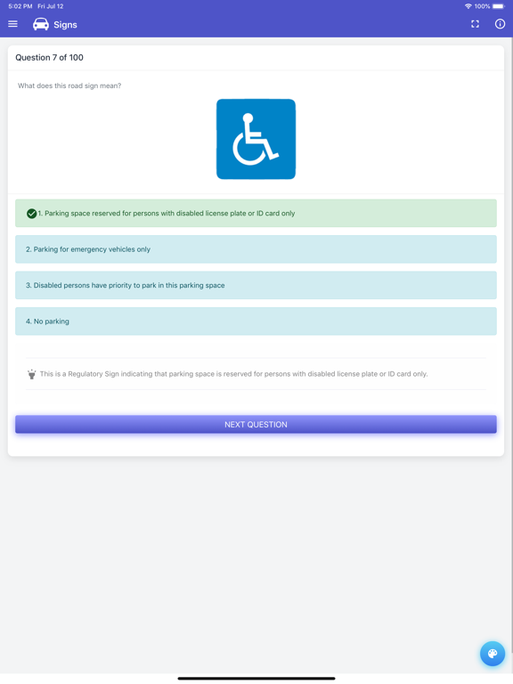 New Hampshire DMV Test iPad screenshot