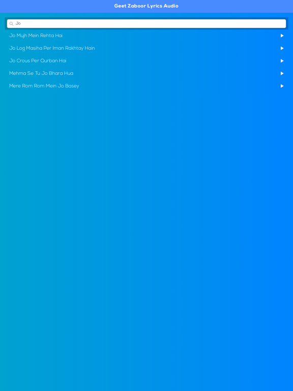 Screenshot #6 pour Geet Zaboor Lyrics Audio
