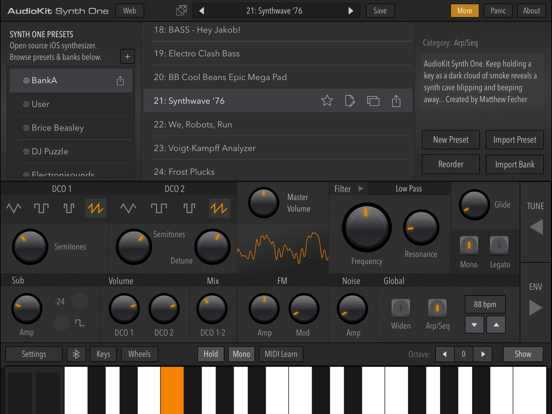 AudioKit Synth One Synthesizer iPad app afbeelding 6