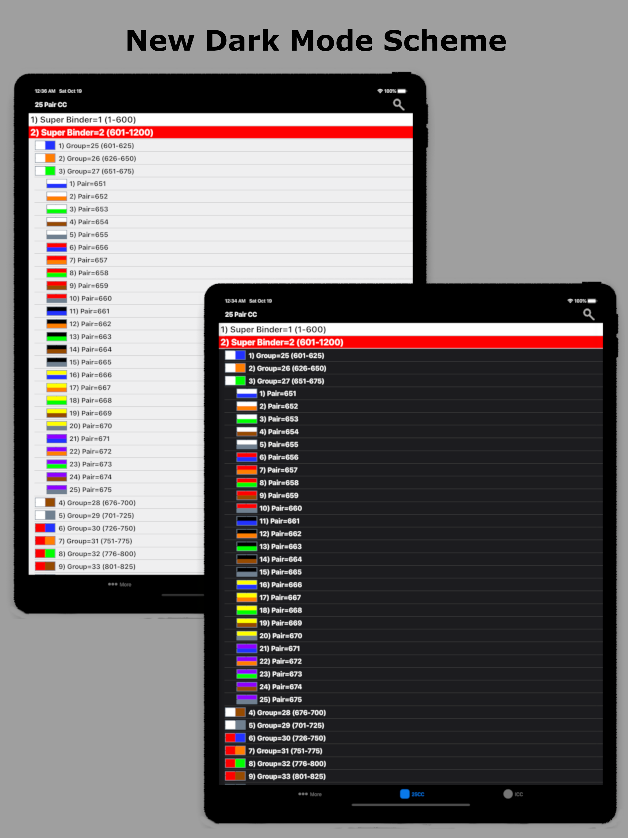 25 Pair Color Code