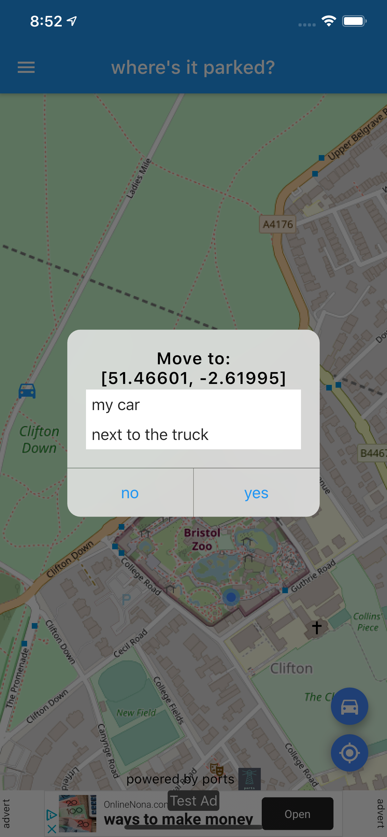 Where's it parked? screenshot 2