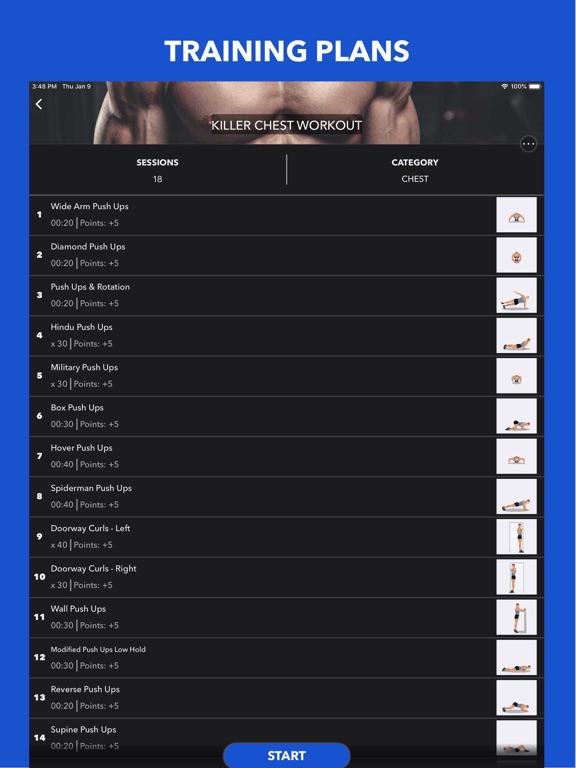 Fitness Men - No Equipment iPad screenshot 4 - Health & Fitness app