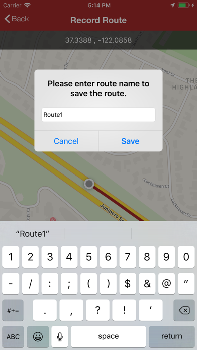 GPS Route Recorder Screenshot