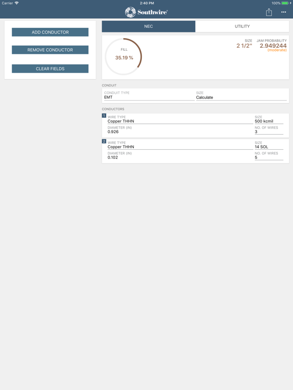 Southwire conduit fill calc app price drops