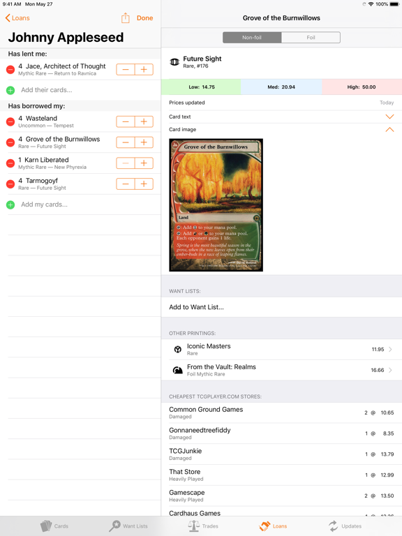MTG Trades iPad screenshot 5 - Utilities app