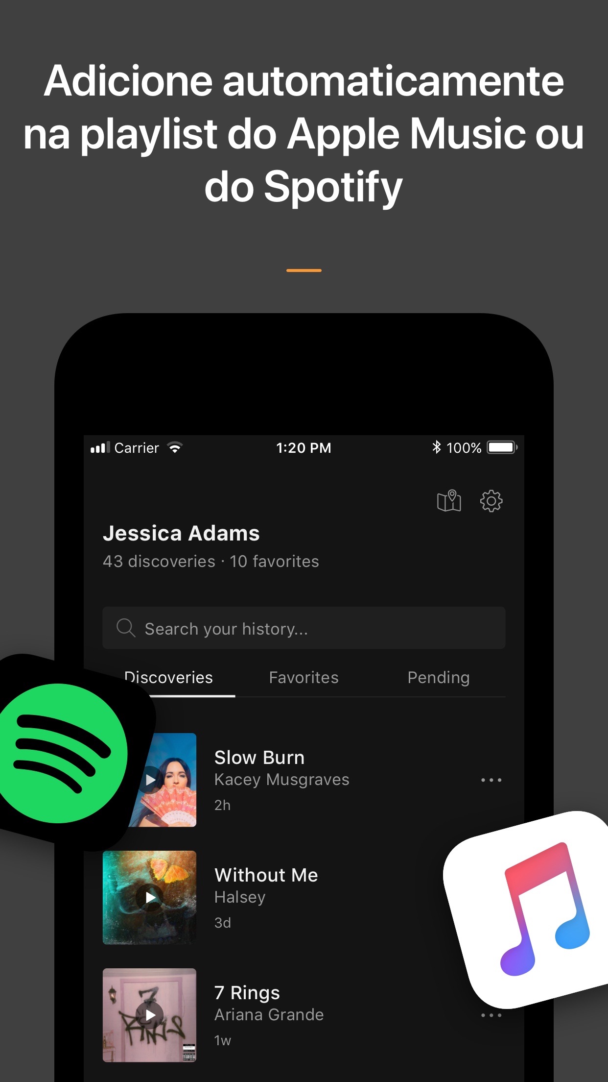 Screenshot do app SoundHound∞