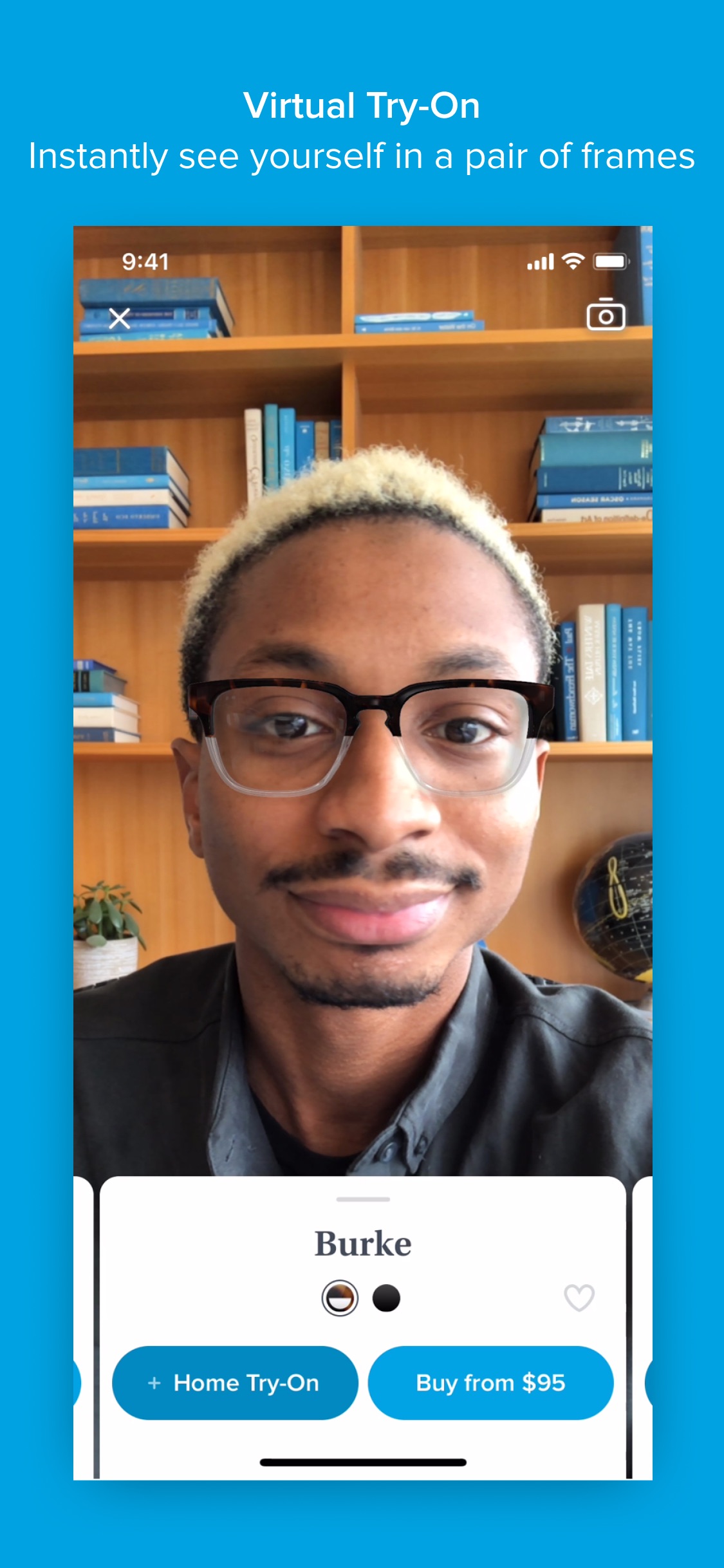Screenshot do app Warby Parker