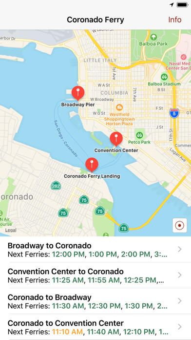 Coronado Ferry iPhone screenshot 1 - Travel app