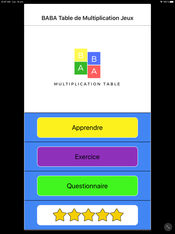 Screenshot #4 pour BABA Table de multiplication