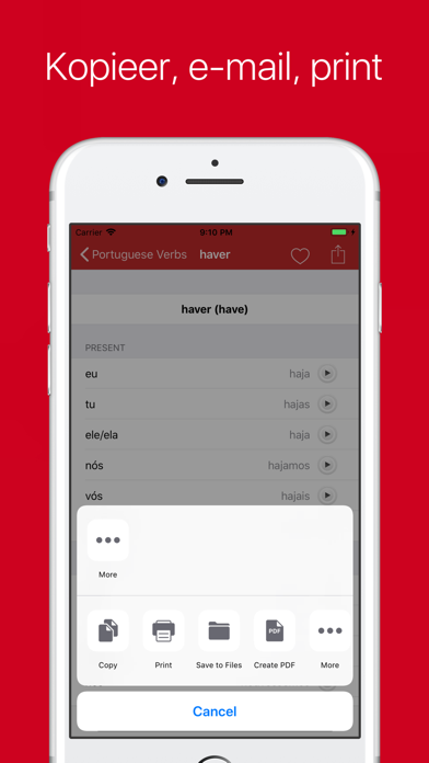 Portugees Werkwoorden (Plus)-app screenshot 4