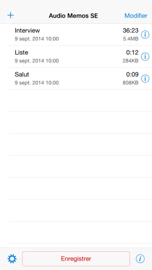 Capture d'écran de Audio Memos SE: Dictaphone sur iPhone 4