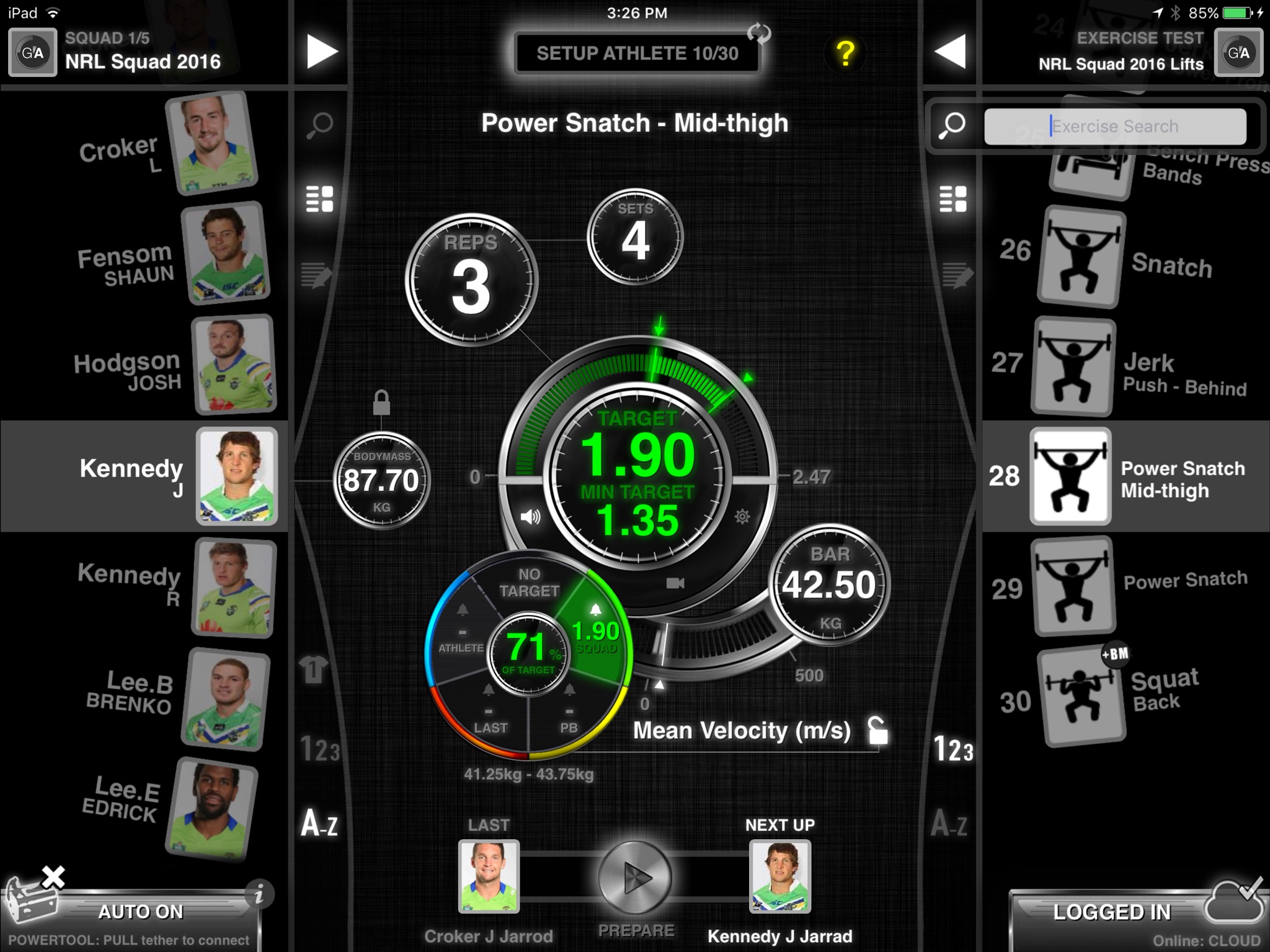 GymAware screenshot 2