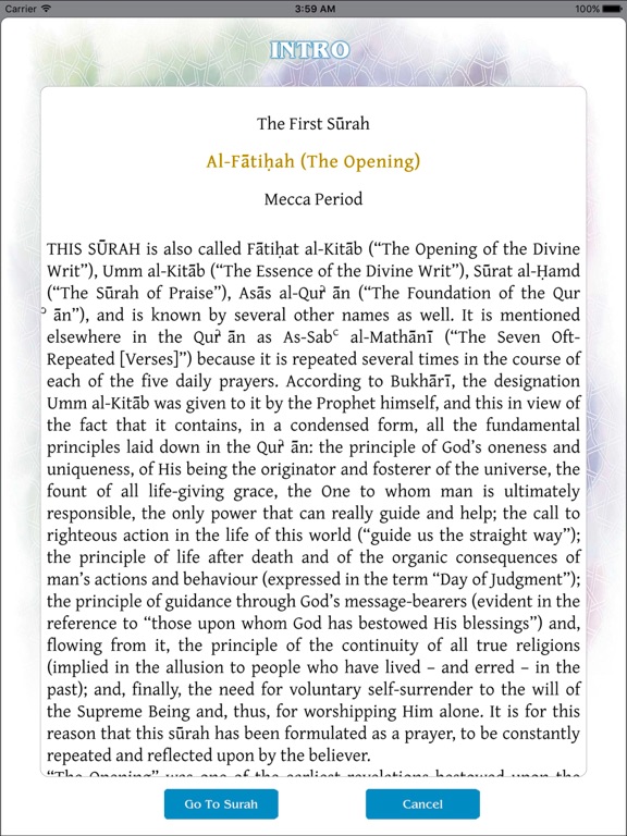 The Message of the Quran iPad screenshot 3 - Education app